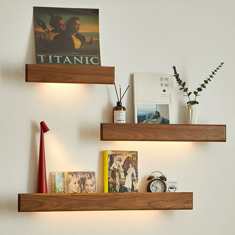 Lighting And Decor Magazine - Estante de Pared de Madera Sólida,