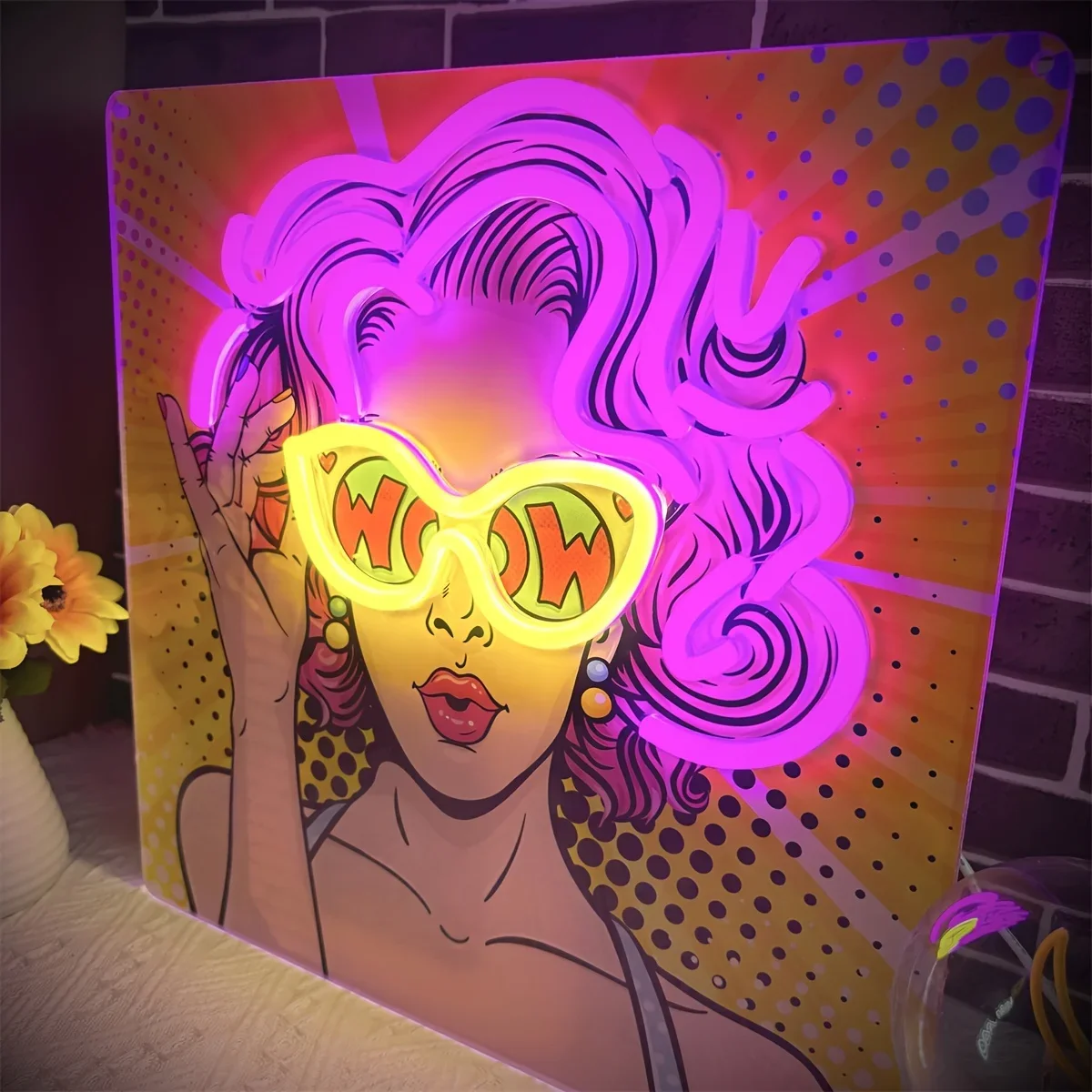 Wow Lady Pop Art LED letrero d - Outdoor Lighting Decor Wow reseña y precio