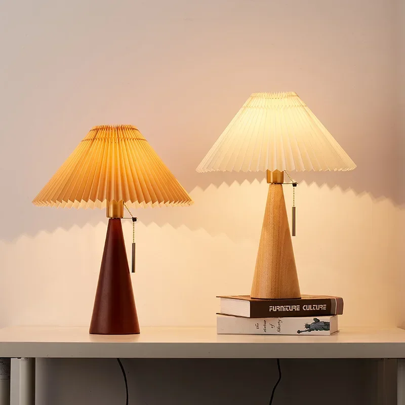 Lámpara de mesa plisada retro, - Decor Lighting Lamps reseña y precio